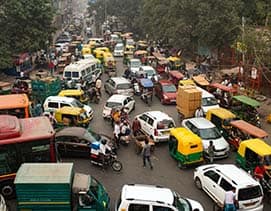 Traffic jam in New Delhi